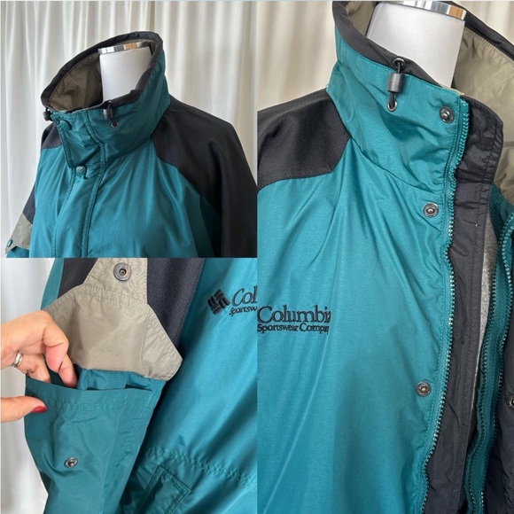 Vintage Columbia Skidaddle Blue Full Zip Mesh Lined Windbreaker Jacket XL Winter - Picture 5 of 8